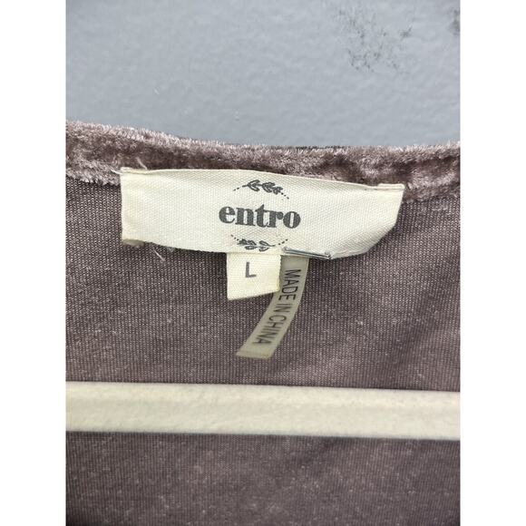 Entro Dress Women Large Purple Tie front Crushed Velvet Rock Grunge Festival - Picture 4 of 7